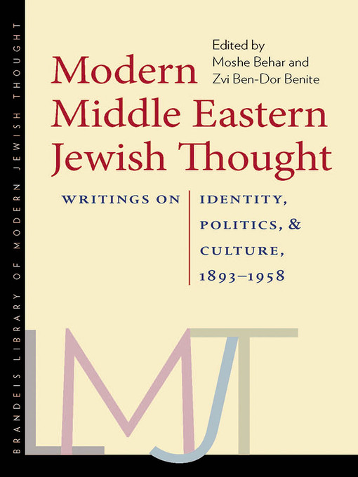 Title details for Modern Middle Eastern Jewish Thought by Moshe Behar - Available